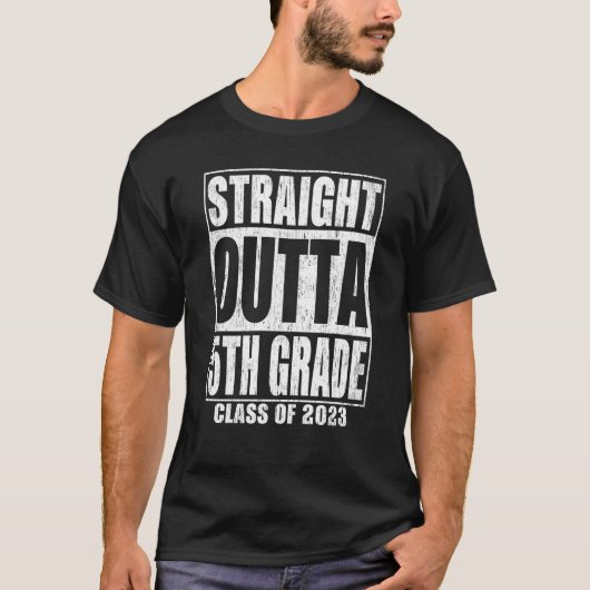 T-shirt Straight Outta 5th Grade Graduation 2023 Fifth Gra (Devant)