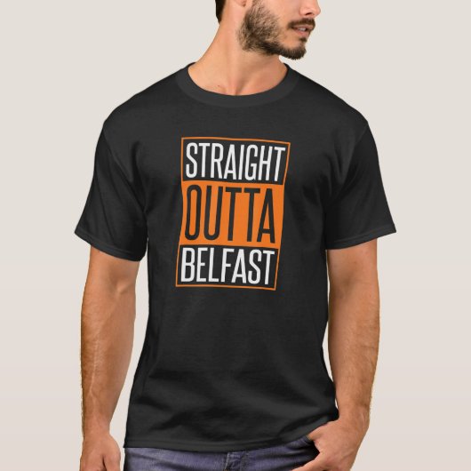 T-shirt Straight Outta Belfast St. Patrick's Day Hommes Fe (Devant)