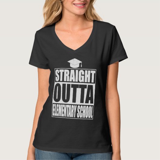 T-shirt Straight Outta Elementary School  Class Graduation (Devant)
