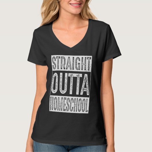 T-shirt Straight Outta Homeschool   Graduation (Devant)