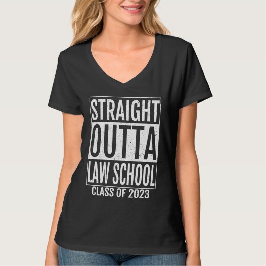 T-shirt Straight Outta Law School Graduation 2023 (Devant)