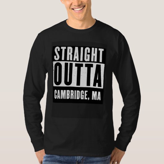T-shirt Straight Outta MASSACHUSETTS CAMBRIDGE Home (Devant)