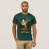 T-shirt Stranger Danger – Retro Sci-Fi Forest Scene (Devant entier)