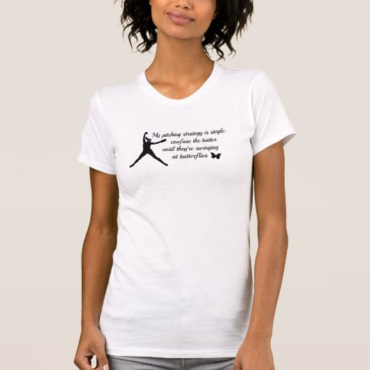 T-shirt Stratégie de Pitcher du softball (Devant)