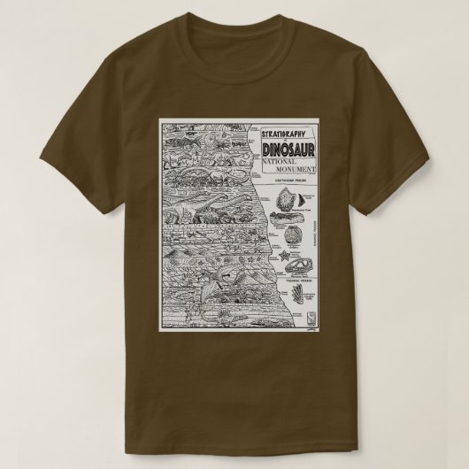 T-shirt Stratigraphie du monument national de Dinosaur (Design devant)