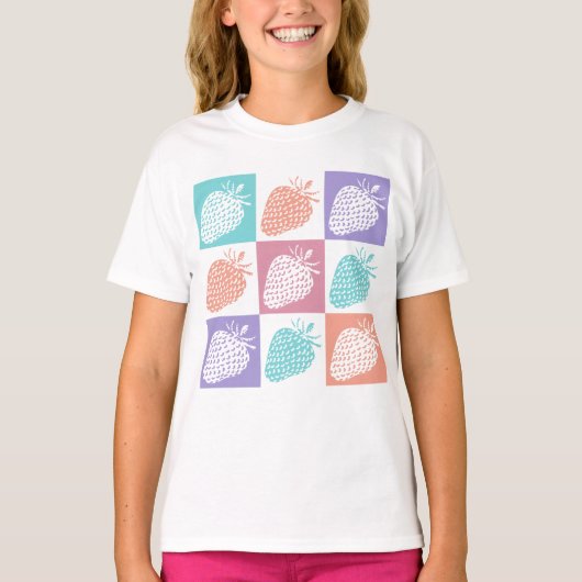 T-shirt Strawberries Colorful Summer (Devant)
