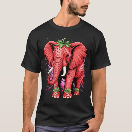 T-shirt Strawberry Elephant Italian Brain Rot Meme Birthda (Devant)