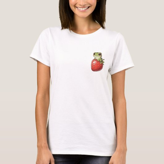 T-shirt Strawberry Frog Smile (Devant)