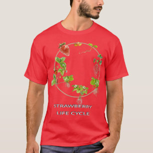 T-shirt Strawberry Life Cycle Gardening Fruit Plant 7 Grow