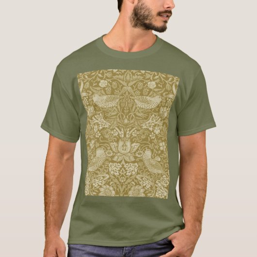 T-shirt Strawberry Thief Gold, William Morris (Devant)
