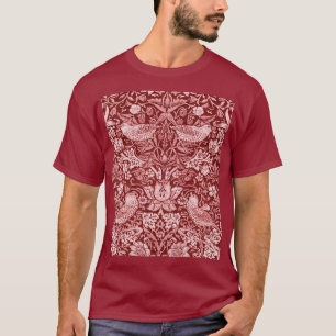T-shirt Strawberry Thief Maroon, William Morris