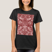 T-shirt Strawberry Thief Maroon, William Morris (Devant)