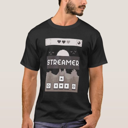 T-shirt Streamers Indie Retro Pixel Graphics Jeu (Devant)