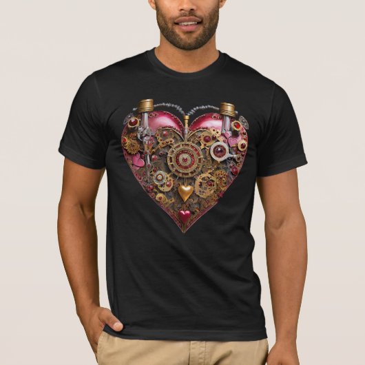 T-shirt Streampunk Heart Ruby Valentine (Devant)