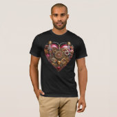 T-shirt Streampunk Heart Ruby Valentine (Devant entier)