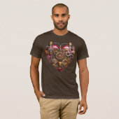 T-shirt Streampunk Heart Ruby Valentine (Devant entier)