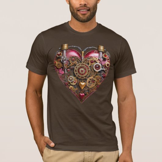 T-shirt Streampunk Heart Ruby Valentine (Devant)