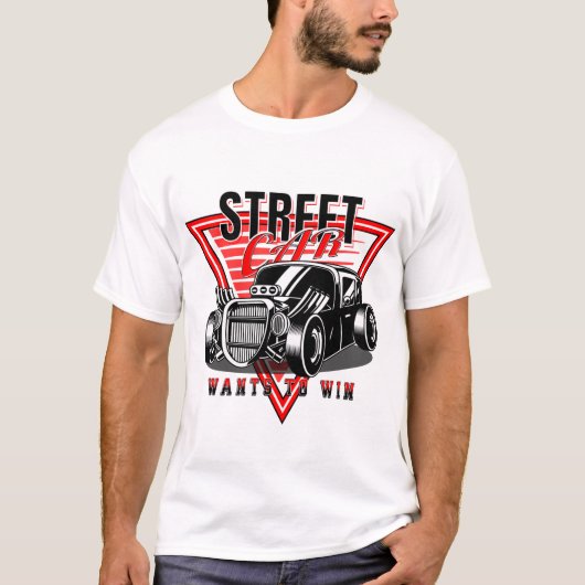 T-shirt street car veut gagner (Devant)