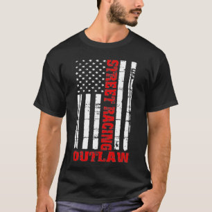 T-shirt Street Racing Outlaw Drapeau American Drag Racing