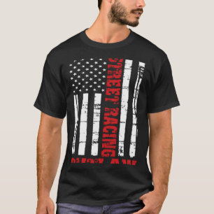 T-shirt Street Racing Outlaw drapeau American Drag Racing