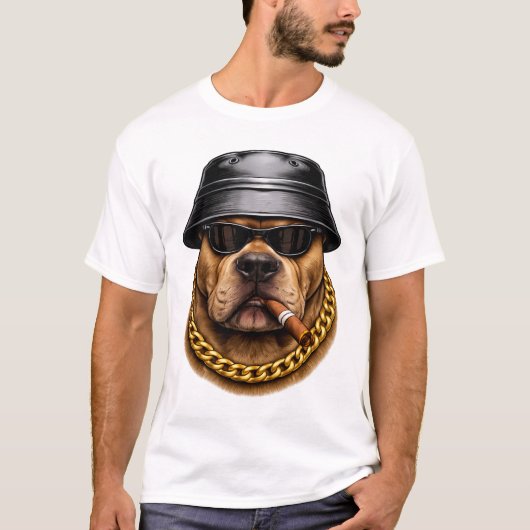 T-Shirt Streetwear Chien Cool – Design de Style Ur (Devant)