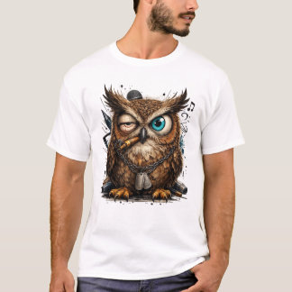 T-Shirt Streetwear Chouette Cool – Design de Style