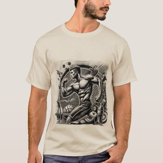 T-shirt Strength Mode: Athletic Energy Design (Devant)
