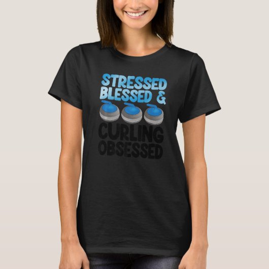 T-shirt Stress Blessed & Curling Men's Greatest Cu du mond (Devant)