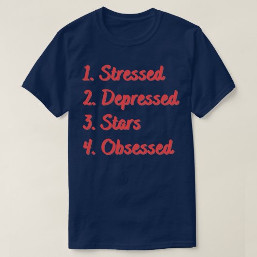 T-shirt Stress Étoiles Déprimées Obsédées (Design devant)