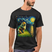 T-shirt Stress Night Chow Chow Chien Van Gogh Lover (Devant)