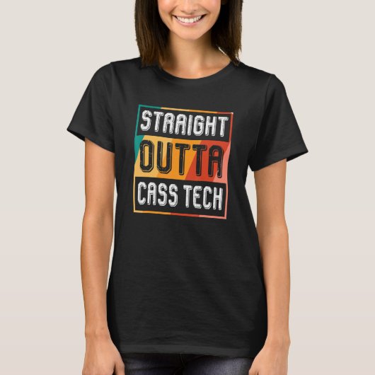T-shirt Stright Outta Cass Tech Vintage (Devant)