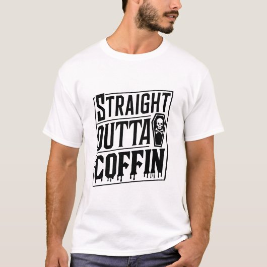 T-shirt Stright Outta Coffin Funny Vampire Puns d'Hallowee (Devant)