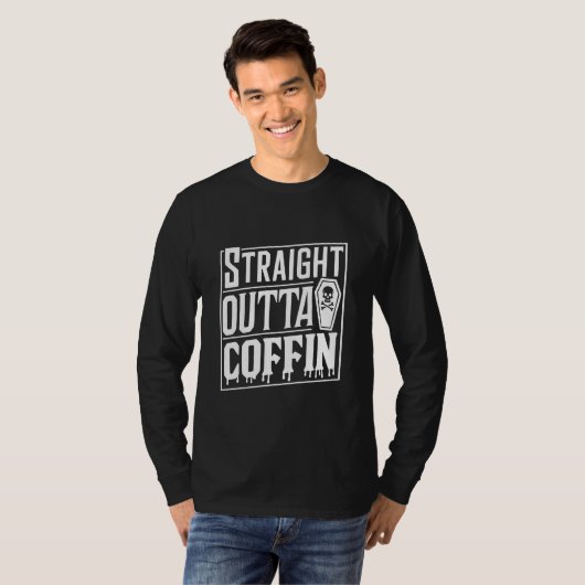 T-shirt Stright Outta Coffin Funny Vampire Puns d'Hallowee (Devant entier)
