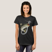 T-shirt Striiped Bass Fishing Fish Hook (Devant entier)