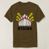 T-shirt Strike Bowling Impression Avec 10 Pins Et Étoiles  (Design devant)