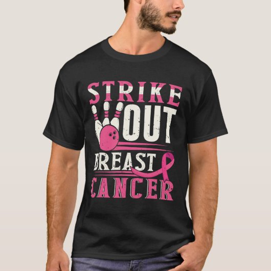 T-shirt Strike Out Breast Cancer Awareness Bowling Strike (Devant)