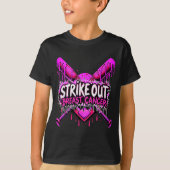 T-shirt Strike Out Breast Cancer Baseball Softball Drip Ho (Devant)