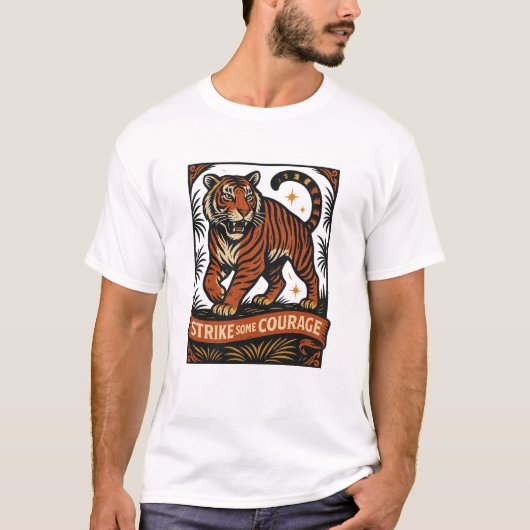 T-shirt Strike Some Courage Tiger Badge (Devant)