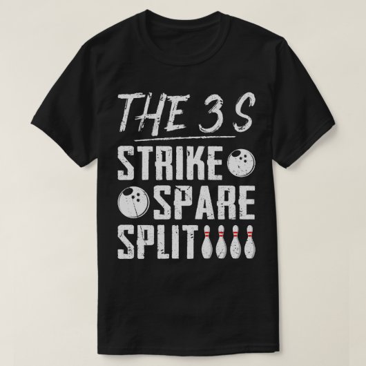 T-shirt Strike Spare Split Bowling (Design devant)