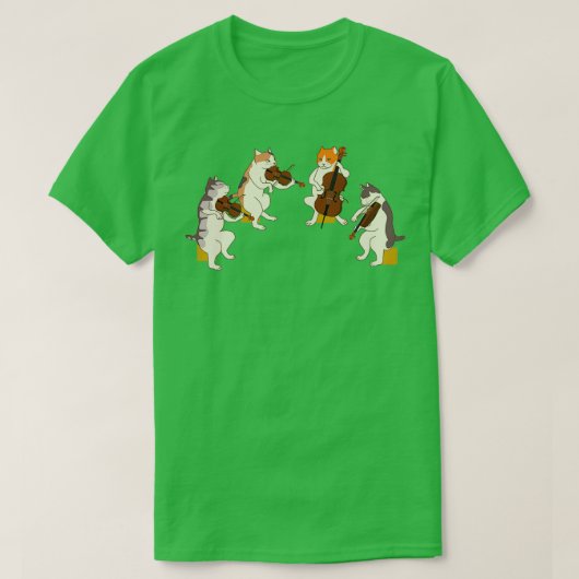 T-shirt String Quartet Cats Musical Cats (Design devant)