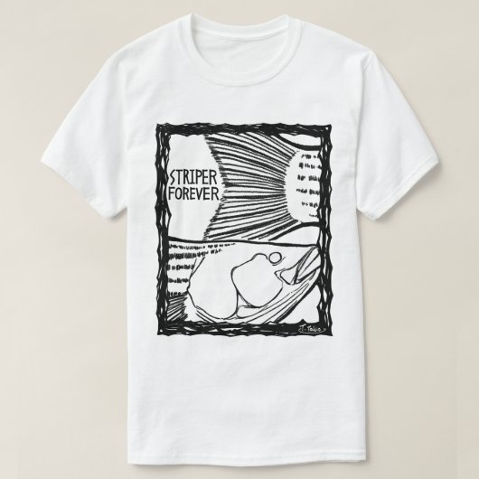 T-shirt STRIPER FOREVER! mono(Fish Forever series 011) (Design devant)