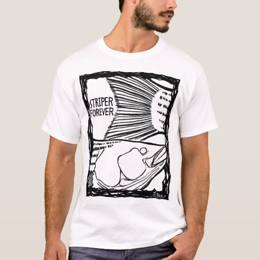 T-shirt STRIPER FOREVER! mono(Fish Forever series 011) (Devant)