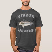 T-shirt Striper Whisperer Striped Bass Striper Fishing (Devant)