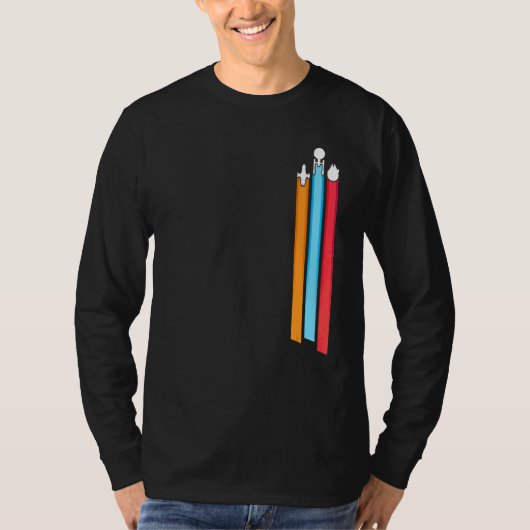 T-shirt Stripes de course spatiale hommes (Devant)