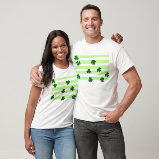 T-shirt stripey shamrock-simple (Unisexe)