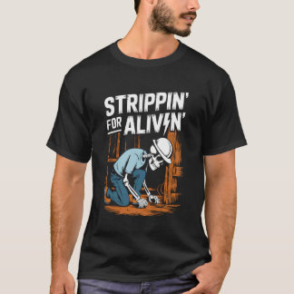 T-shirt Strippinu2019 pour un électricien vivant Skeleto