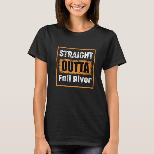 T-shirt Strit Outta Fall River Massachusetts Usa Retro (Devant)