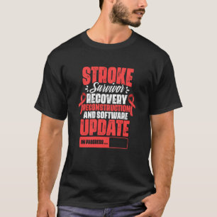 T-shirt Stroke Survivor Recovery Red Ribbon Stroke Awarene