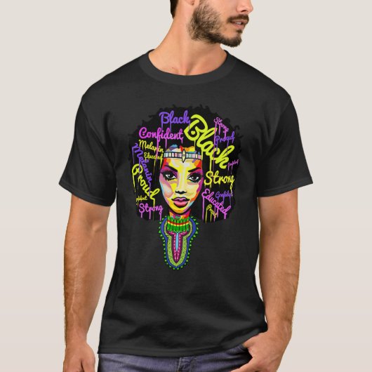 T-shirt Strong African Queen for Women Proud Black History (Devant)