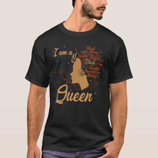 T-shirt Strong Black I'm a Queen African American Afro BLM (Devant)